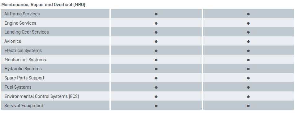 Capability Matrix- Fighter-Jets - MRO