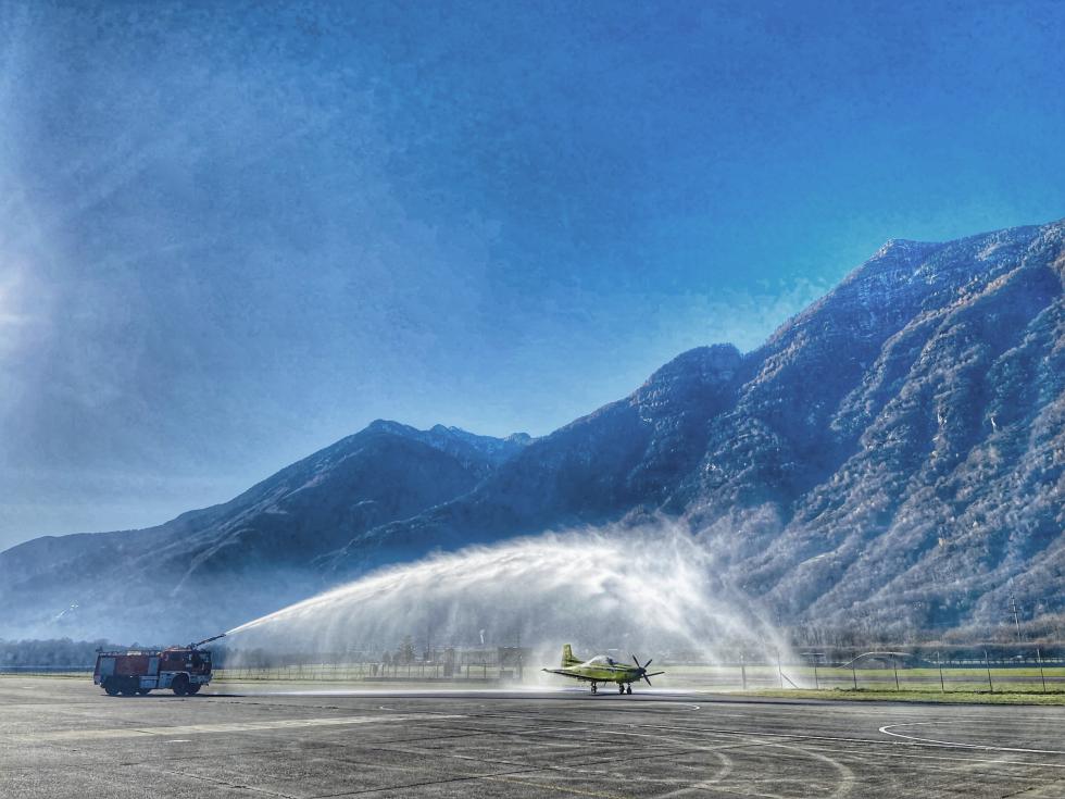 Landung letzter PC-9 in Lodrino